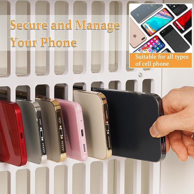 Cell Phone Holder Classroom 33 Slots Wooden Cell Phone Storage Cabinet Pocket - Image 5
