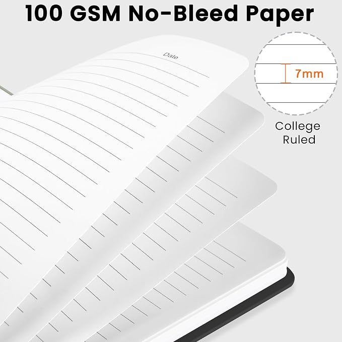CICPAP Lined Spiral Journal Notebook, A5 College Ruled Notebook - Image 3