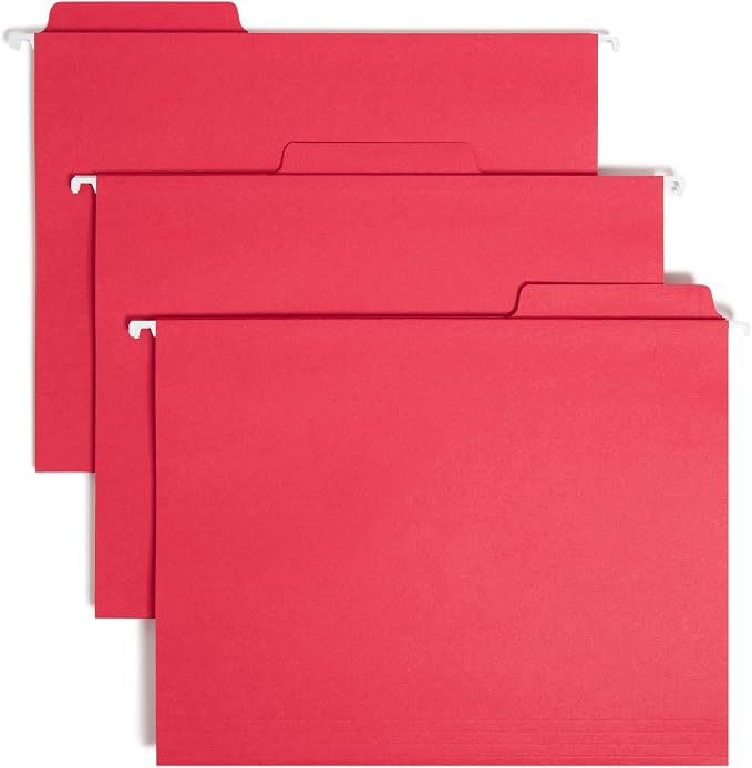 Smead FasTab Hanging File Folder, 1/3-Cut Built-in Tab, Letter Size by SMEAD