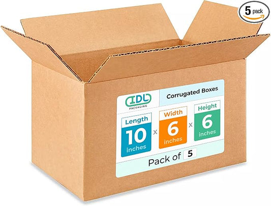Medium Moving & Shipping Boxes 10 x 6 x 6 inches by IDLPackaging
