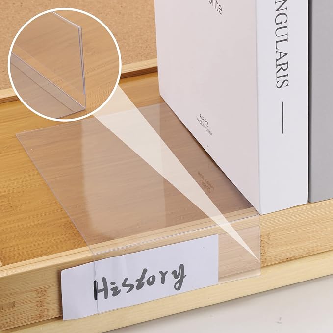 LoveBB 50 Pcs Library Shelf Label Holders 7.6 x 4 Inch Moveable Shelf Markers - Image 4