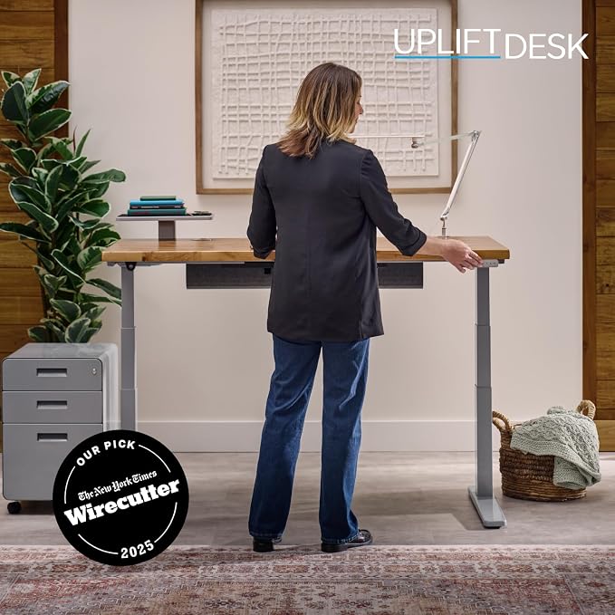 UPLIFTDESK V3 2-Leg Cherry Laminate Wood Standing Desk – Adjustable Height - Image 8