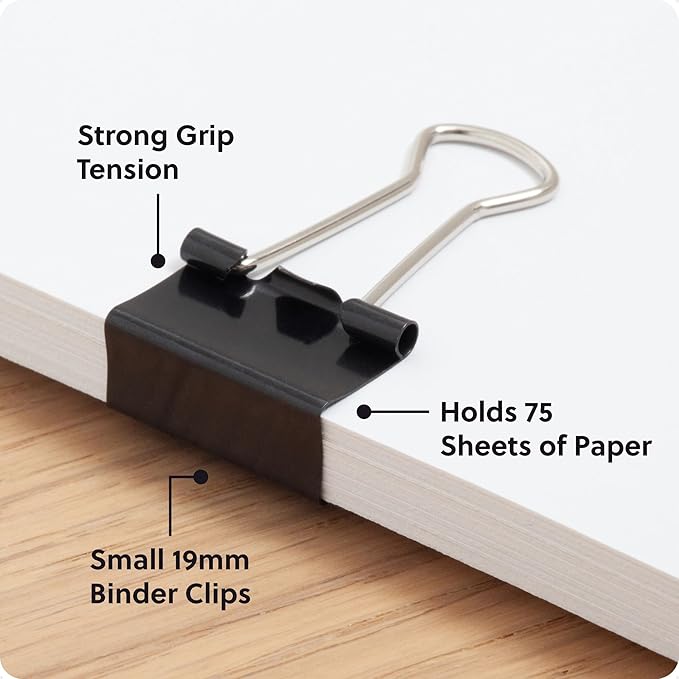 U Brands Binder Clips, 3/4 Inch Mini Metal Clamps - Image 3