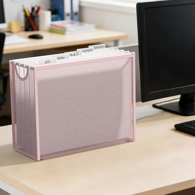Sinboun Hanging File Organizer Letter-Size File Holder Filing Box Includes 5 - Image 3