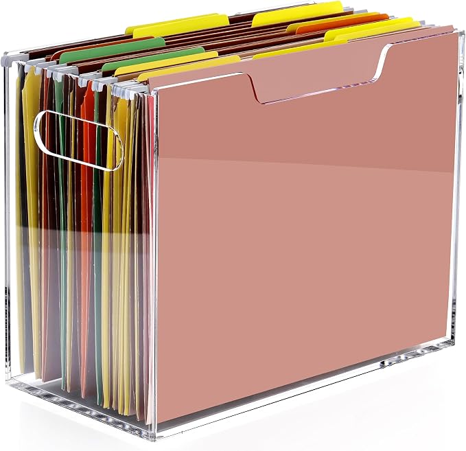 Acrylic Hanging File Organizer, Letter Size Clear Magazine Rack Folders Holder by Tfirhuoe