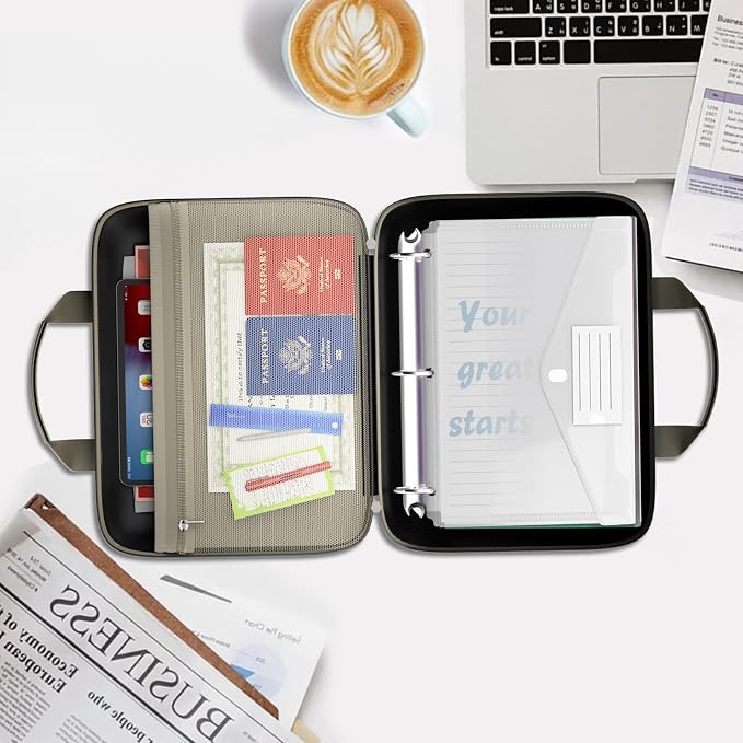 Binder Folders Organizer with 20 Pack Heavyweight Plastic Pockets, Fireproof - Image 6
