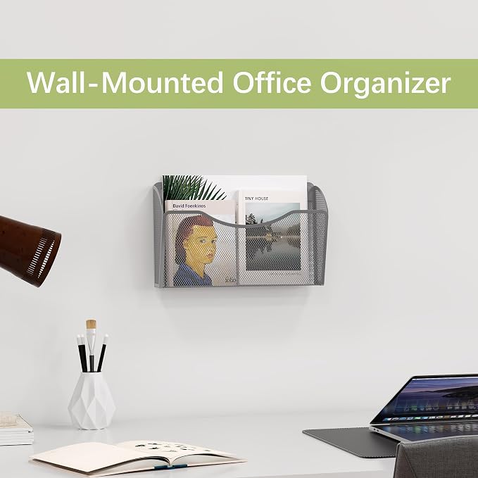 EasyPAG Single Pocket Wall File Organizer, Mesh Hanging File Folder Organizer - Image 3