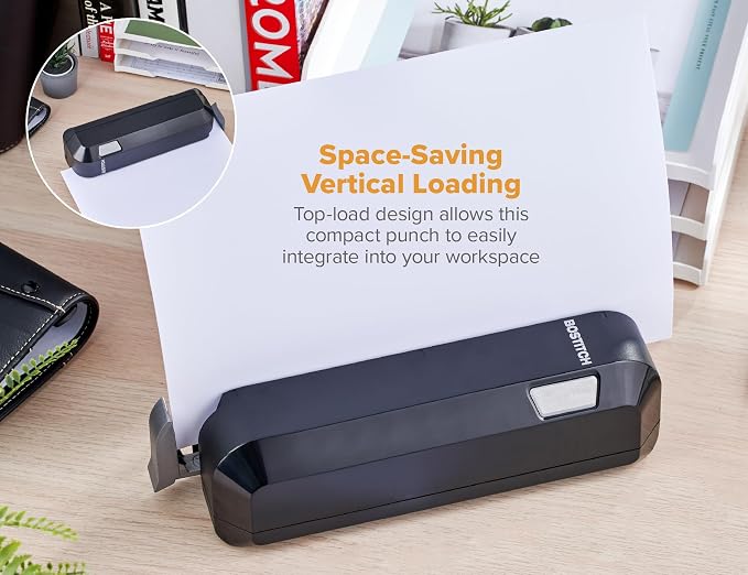 Bostitch Office Electric 3-Hole Punch, Dual Paper Loading, Heavy Duty, Jam-Free - Image 4