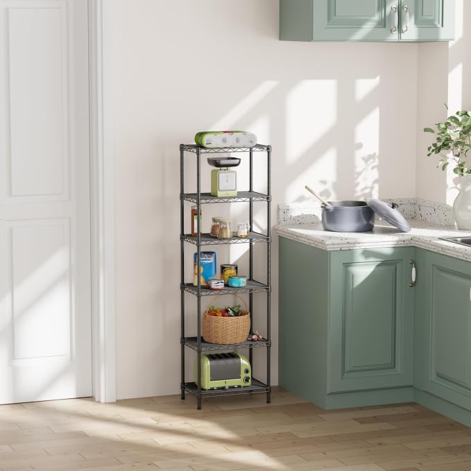 SINGAYE 6 Shelves Bathroom Organizers and Storage Shelf Wire Closet Metal - Image 2