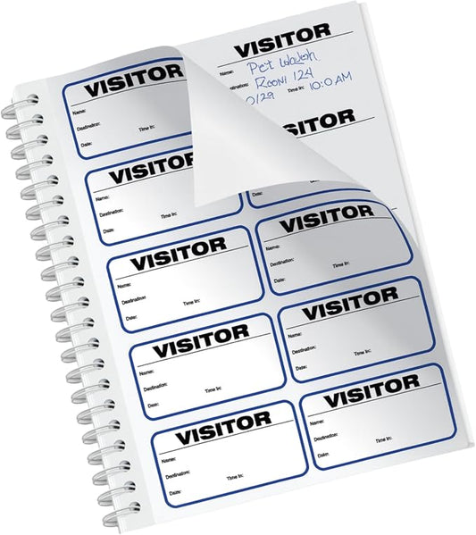 Threshold Visitor Badge Sign-in Book | Name Tag Stickers | Hospital, & by ThresholdVisitorManagement