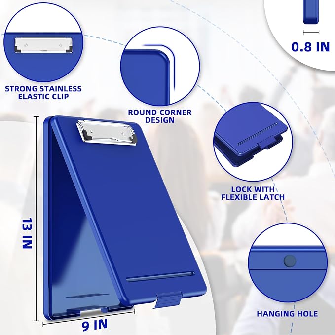 Clipboard with Storage, Plastic Storage Nursing Slim Clipboard with Low Profile - Image 2