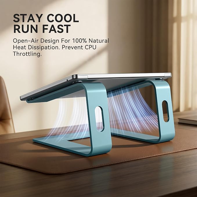 SOUNDANCE Laptop Stand, Aluminum Computer Riser, Ergonomic Laptops Elevator - Image 2