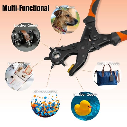 Adorox Heavy Duty Quality & Professional Design Revolving Hole Punch Pliers Kit - Image 5