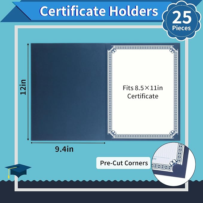 25 Packs Certificate Holders, Diploma Holders, Certificate Folders - Image 2