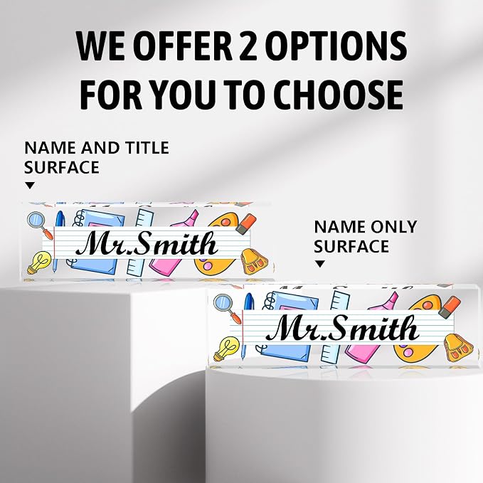Teacher Name Plate for Desk, Acrylic Desk Name Plate Personalized Office Desk - Image 4
