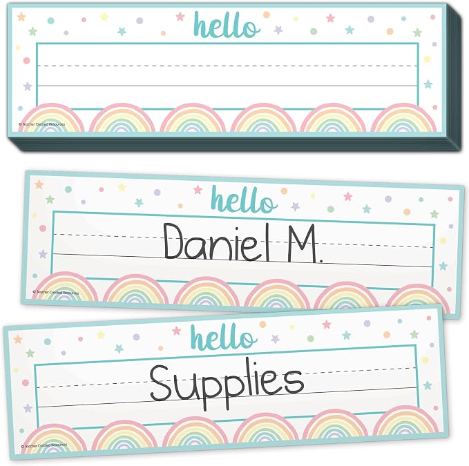 Teacher Created Resources Pastel Pop Flat Name Plates by TeacherCreatedResourcesOS