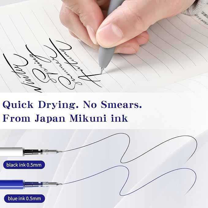 Gel Pen Refills 0.5 for Click pens, Quick Drying Ink Pen Refills Black Smooth - Image 3