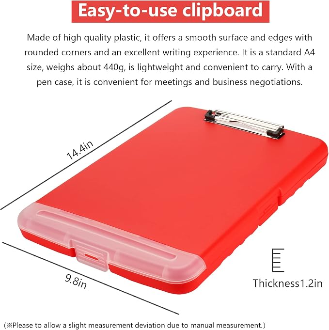 SFLHHDM Clipboard with Storage, Clip Boards 8.5x11, Plastic Clipboards with Pen - Image 6