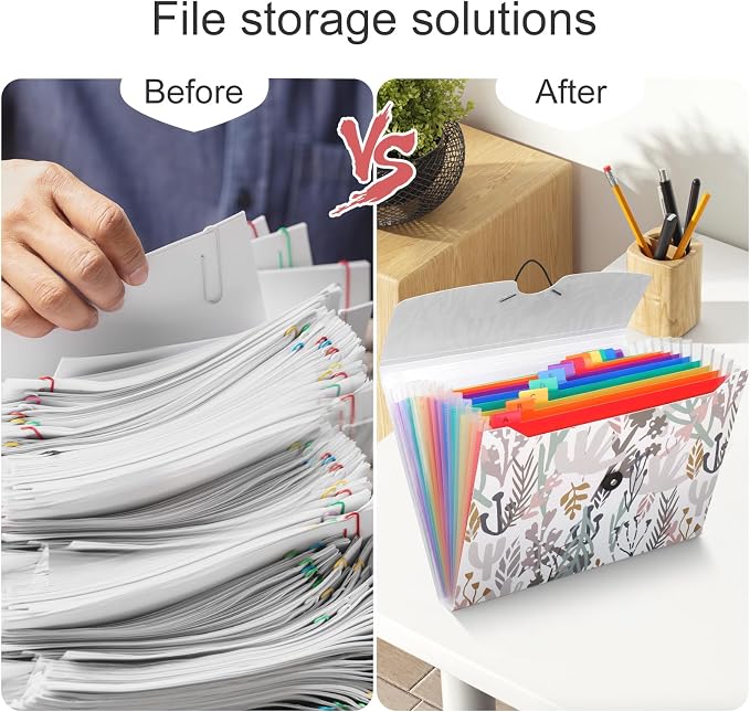 Uquelic 13-Pocket Expanding File Folder, Accordion File Holder - Image 8