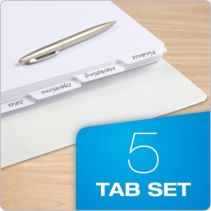 Oxford Blank Write On Binder Dividers, 1/5 Cut Tabs, 3 Hole Punch Dividers in 5 - Image 6