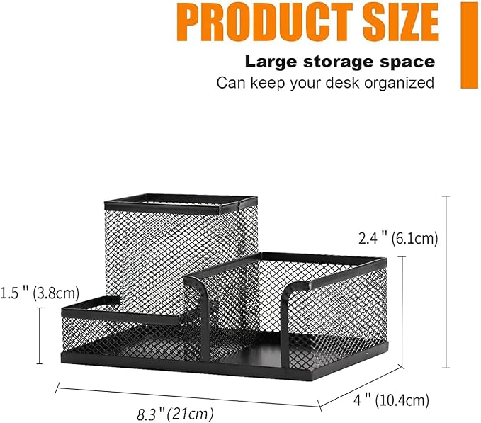 Moonlik Mesh Pen Holder Desk Organizer Set, Pencil Storage Holder - Image 3