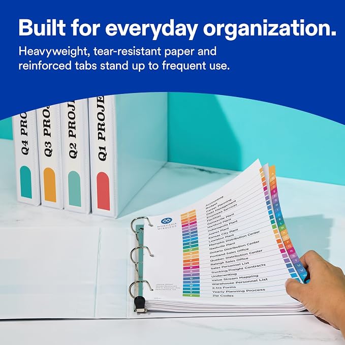 Avery A-Z Dividers for 3 Ring Binders, 26 Tabs per Set, Customizable Table of - Image 5
