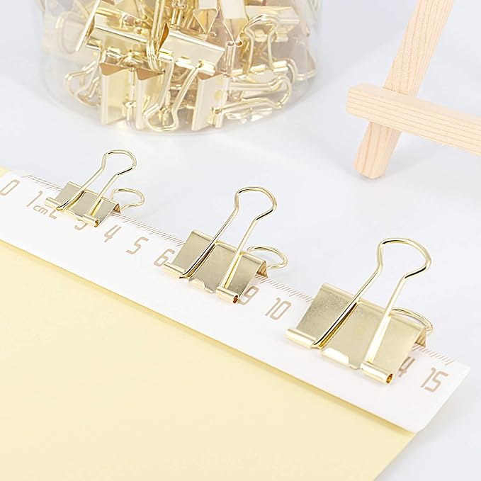 Gold Binder Clips Paper Clamps - Image 3