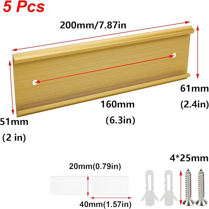 Antrader 5Pcs Name Plate Holder, Wall Mount Office Door Name Plate Holder - Image 3
