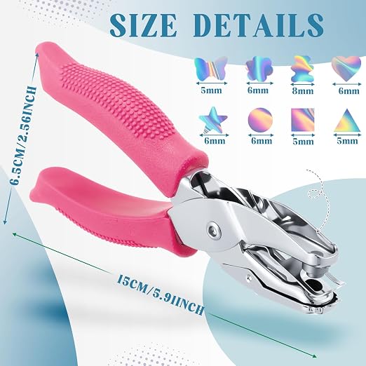 Lothee 8 Pcs Hole Punch Shapes Single Hole Paper Punchers - Image 2