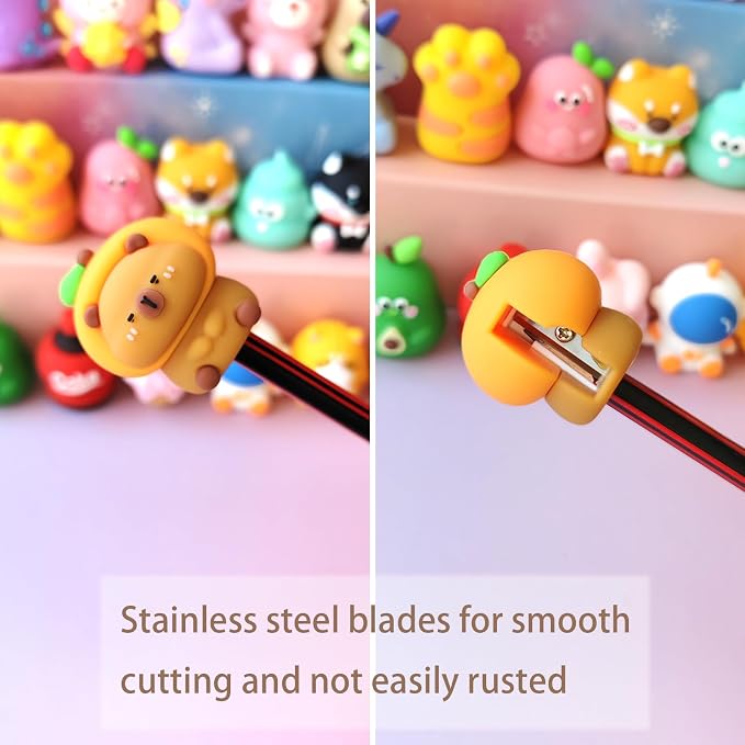 12 pcs Fun Pencil Sharpener for Kids Cute Pencil Sharpener Bulk Kawaii Manual - Image 3