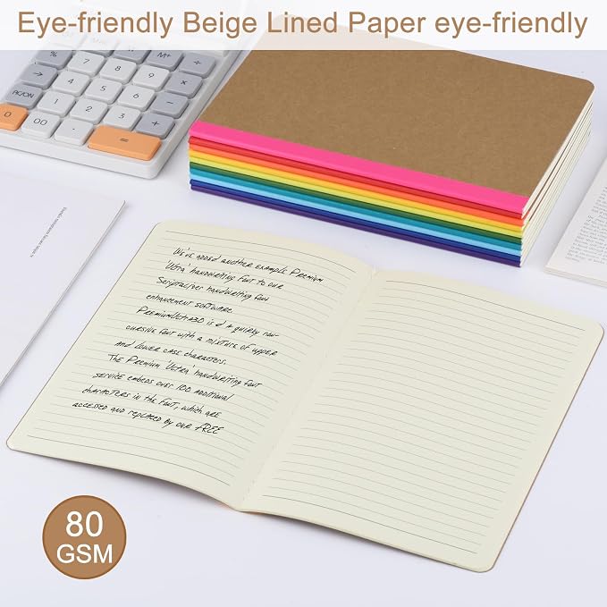 ZCZN 100 Pack Composition Notebooks Bulk, A5 Kraft Cover Lined Journals - Image 5