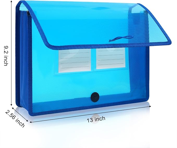 Plastic Expanding File Folders, 5 Pack Expandable Folder, No Dividers, Two - Image 2