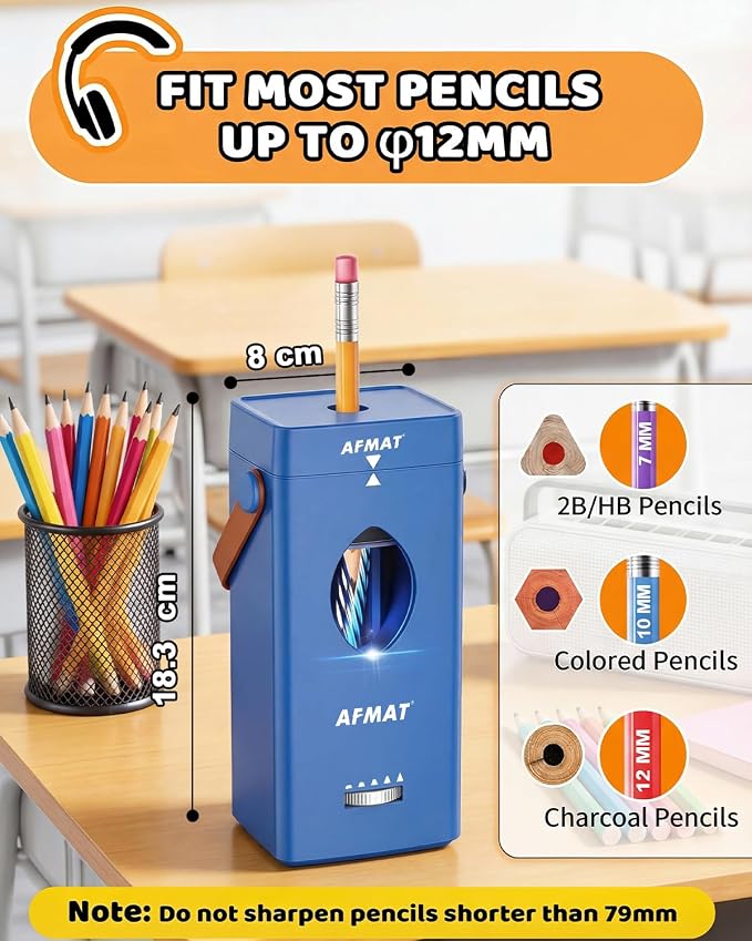 AFMAT Electric Pencil Sharpener, Fully Automatic Pencil Sharpener - Image 3
