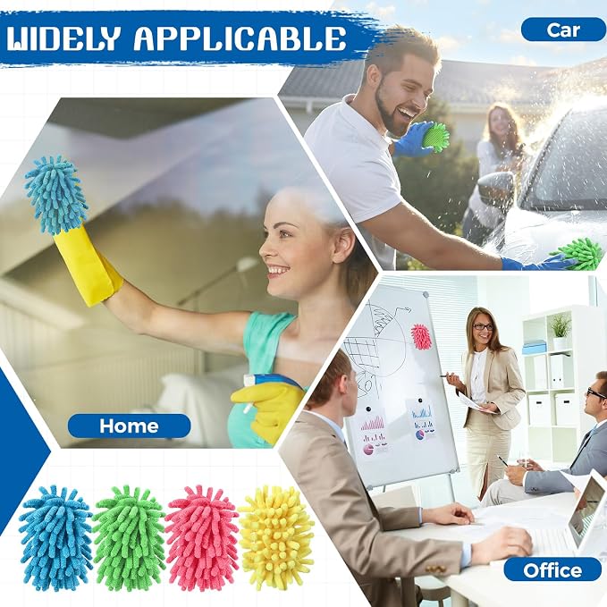 Zhehao 8 Pieces Microfiber Shag Dry Erase Erasers Washable Magnetic Whiteboard - Image 5