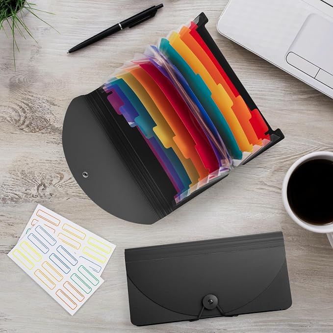 13 Pocket A6 Receipt Organizer, 2 Pack Small Accordion File Organizer, Coupon - Image 5
