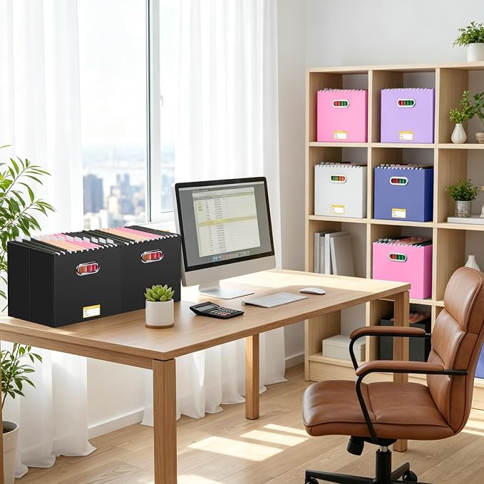 BALEINE File Organizer Box, Cardboard File Folder Organizer - Image 2