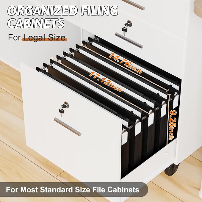 Plastic Legal Size Hanging File Folders, Heavy Duty 1 Inch Expansion, 12 Pack - Image 3