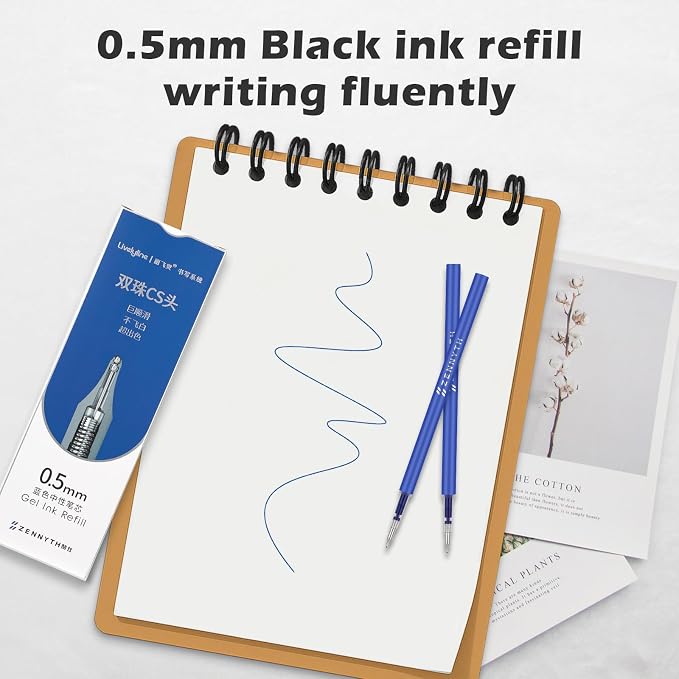 Ddaowanx 10 Pieces Gel Ink Pen Refills, Fine Point 0.5mm Tip Smooth Writing - Image 4
