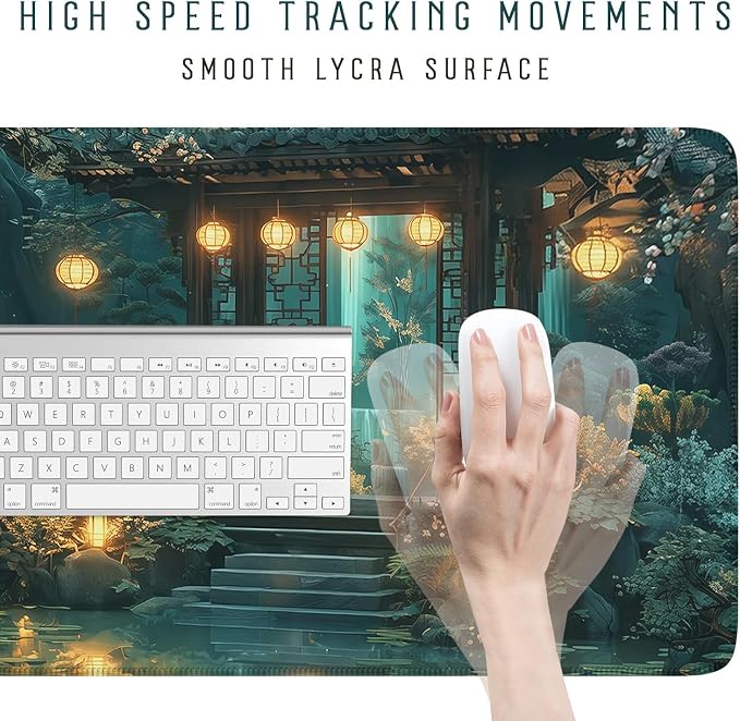 Cozy Anime Mouse Pad- Green Lofi Desk Mat - Image 7
