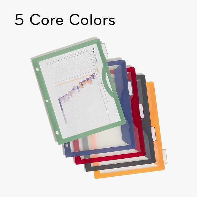U Brands Poly 5-Tab Three Ring Binder Dividers - Image 4
