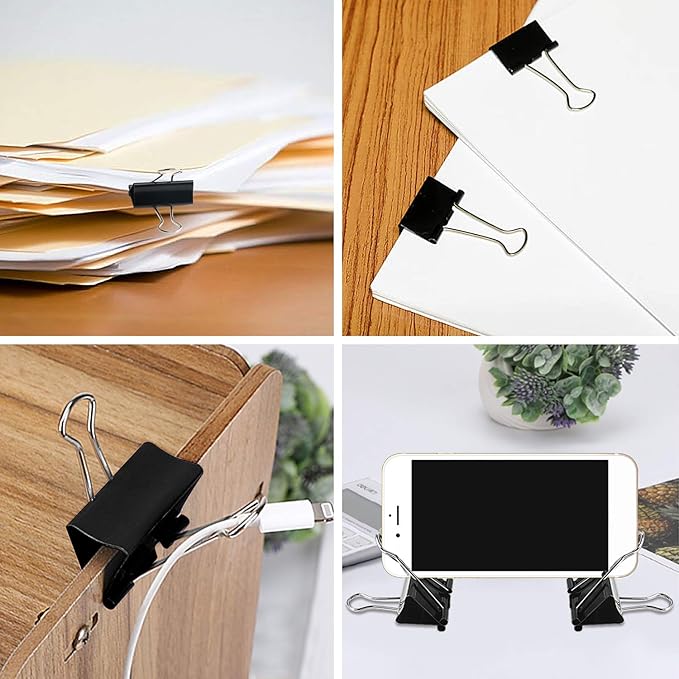 SANNIX 110 PCS Binder Clips Assorted Sizes, X Large, Large, Medium, Small, Mini and Micro, Binder Clips Paper Clamps for Office Home School-DeskLoop Office