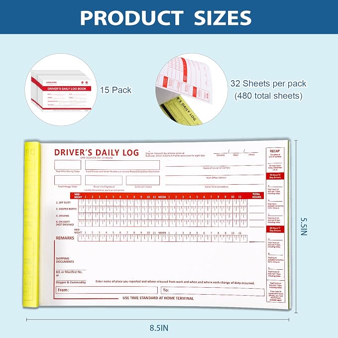 LINAUSTFB Daily Log Books for Truck Drivers - Image 5