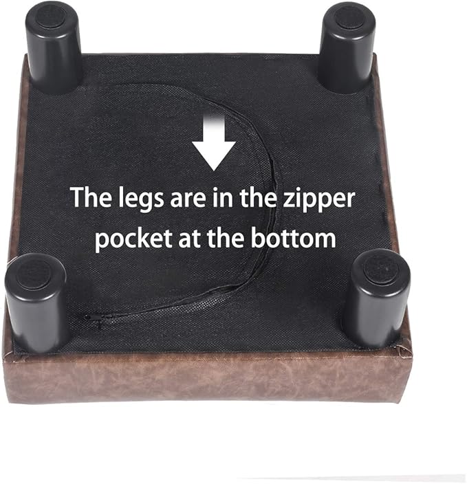 Joveco Small Footstool Ottoman Upholstered PU Leather Square Footrest Ottomans Small Foot Rest for Desk Couch Living Room Bedroom Office (Brown)-DeskLoop Office