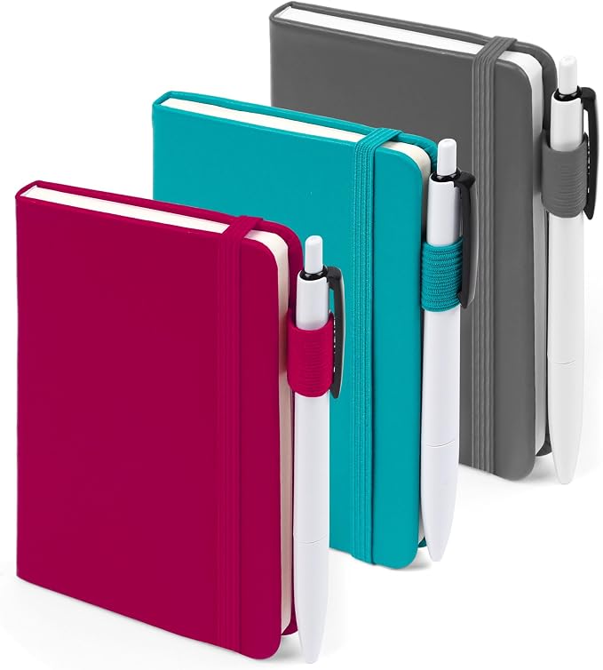 feela Pocket Notebook Journals, Mini Cute Small Hardcover College Ruled Notepad by feela