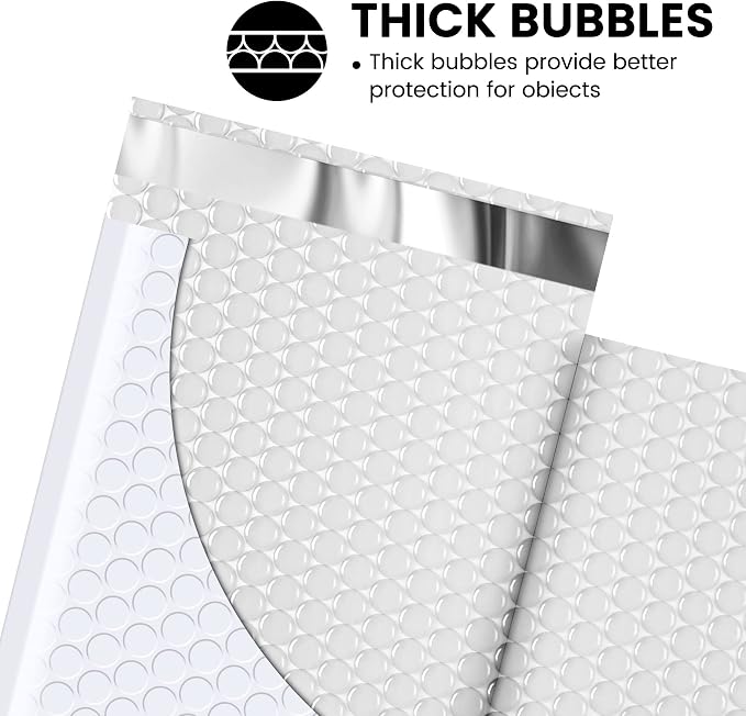 Fuxury Bubble Mailers 4x8 Inch 500 Pack Padded Envelopes Usable Size 4x7" Thick - Image 3