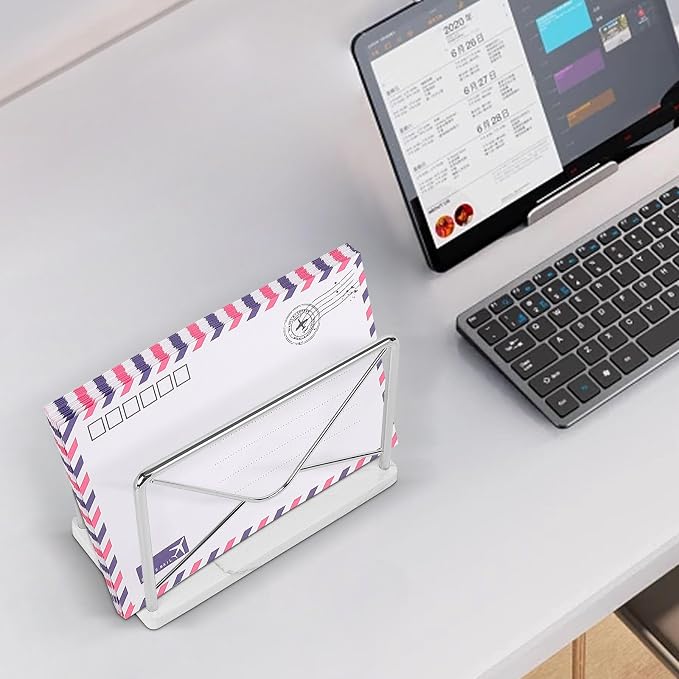 Modern Mail Holder for Home Office, Metal Letter Organizer Sorter for Desk - Image 2