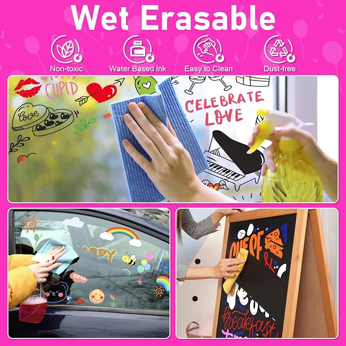 GOTIDEAL Window Markers for Glass Washable,Jumbo Chalk Markers for Blackboard,Car Marker for Auto,Chalkboard,Glass,Mirror,Calendar,School Painting,18 Colors Car Paint Pens with Metallic Colors(10mm)-DeskLoop Office