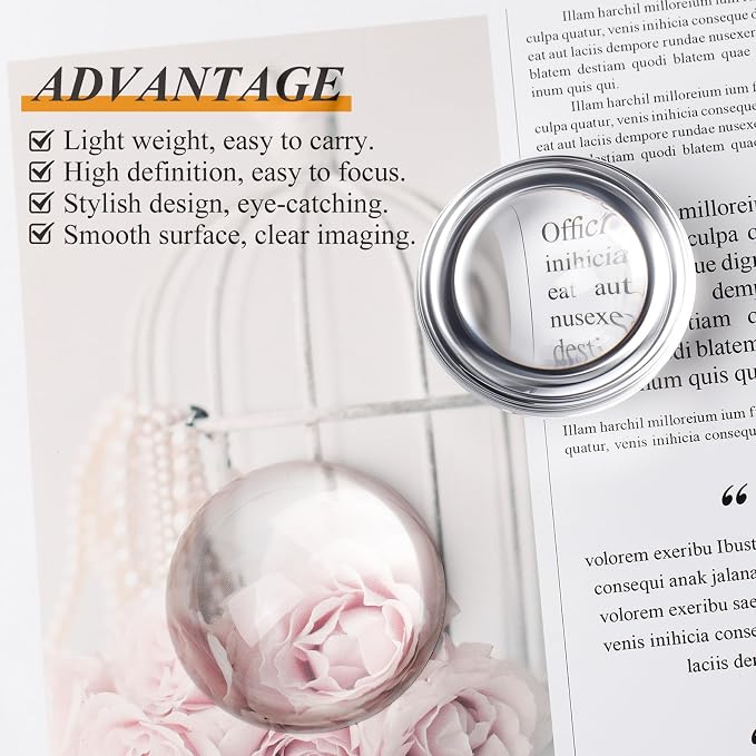 Briwooody 12 Pcs Crystal Dome Magnifier Paperweights Glass Paperweight Reading - Image 5