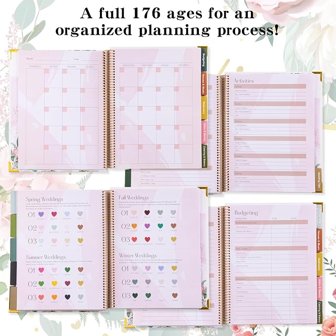 VinTS 176 Pages Wedding Planner, Wedding Planner Book and Organizer - Image 4