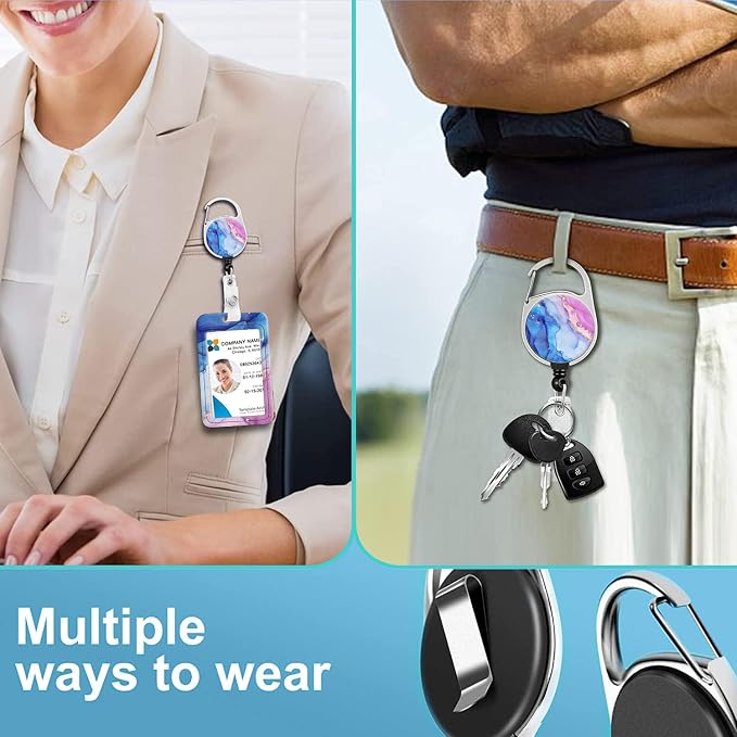 Badge Lanyard and ID Badge Holder, Retractable Badge Reels - Image 5